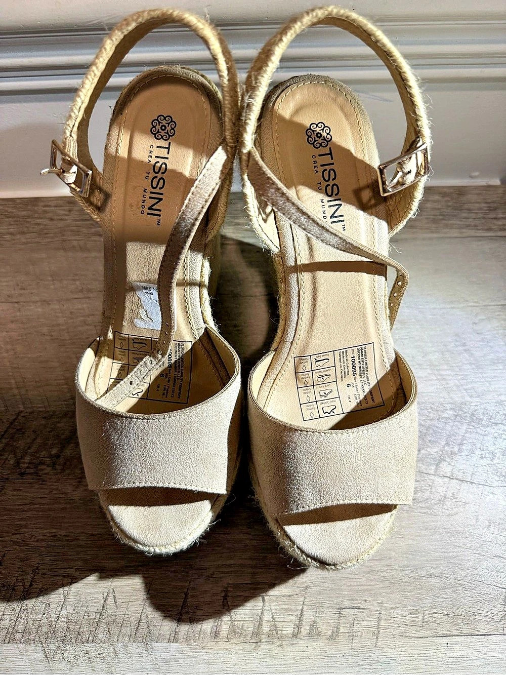 tissini beige espadrille wedge sandals